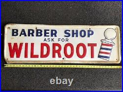 Vintage, original 1956 Barber Shop sign, date stamped, 39 x 13, rare