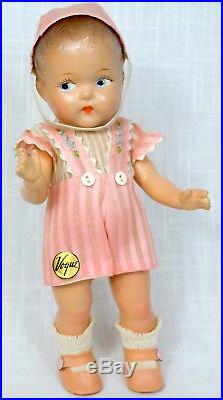 Vogue Toddles Composition Doll All Original w Label Stamped Pink Shoes Pre-Ginny
