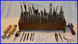 Vtg Craftool Lot Of Leather Working Tools Stamps Punches