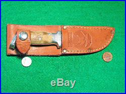 Vtg Sheath 1943-44 SQ CUT Hunt Blade R H RUANA Tapered Knife #1 Stamped 13A Case