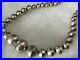Vtg. Stamped Graduated Navajo Bench Sterling Pearls Silver Beads 26Necklace -65g