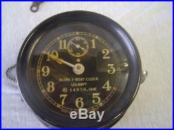 W. W. II U. S. Navy Clock (Dated & Stamped 1941) # 14378 1941