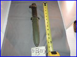 WW2 US M3 knife stamped AERIAL / MARINETTE, WIS with scabbard