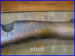 WWI 1903 Springfield finger groove rifle stock C. 1917 AAB & P in Circle stamped