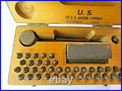 WWII 1942 C. H. HANSON COMPANY Steel Letter / Number Set Marking Stamp US