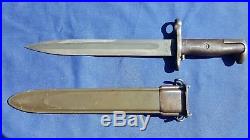 WWII U. S. Double Stamped M1 Garand Bayonet AFH WithScabbard RARE