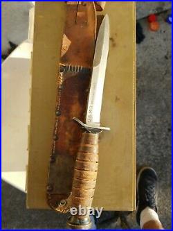 WWII US M3 1943 Fighting Knife (length 11 1/2. Blade 6 1/2 inches) stamped 1943