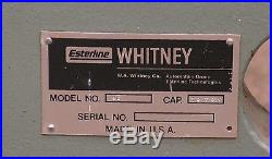 Whitney No 92 10 Ton Bench Mount Punch for Sheetmetal Die Press Roper Stamping