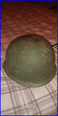 World War 2 US Helmet fixed bale stamped 125D front seam no liner