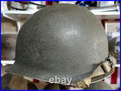 Ww2 Fs Fb Front Seam Fixed Bale M1 Helmet Heat Stamp 629a