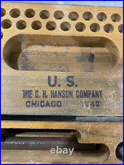 Wwii Nos Military Surplus The Ch Hanson Co Marking Outfit For Stamping Metal Set