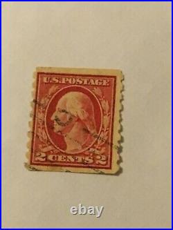 XXX RARE 1912 George Washington 2 Cent Stamp fancy cancellation